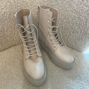 & Other Stories Beige Combat Boots